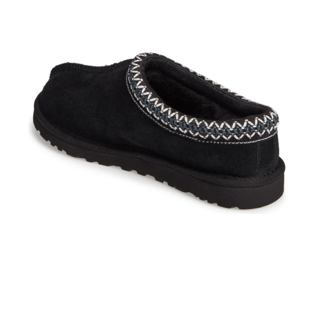 Ugg Tasman Black Suede Sheepskin Slippers Loafers - Picture 2 of 8